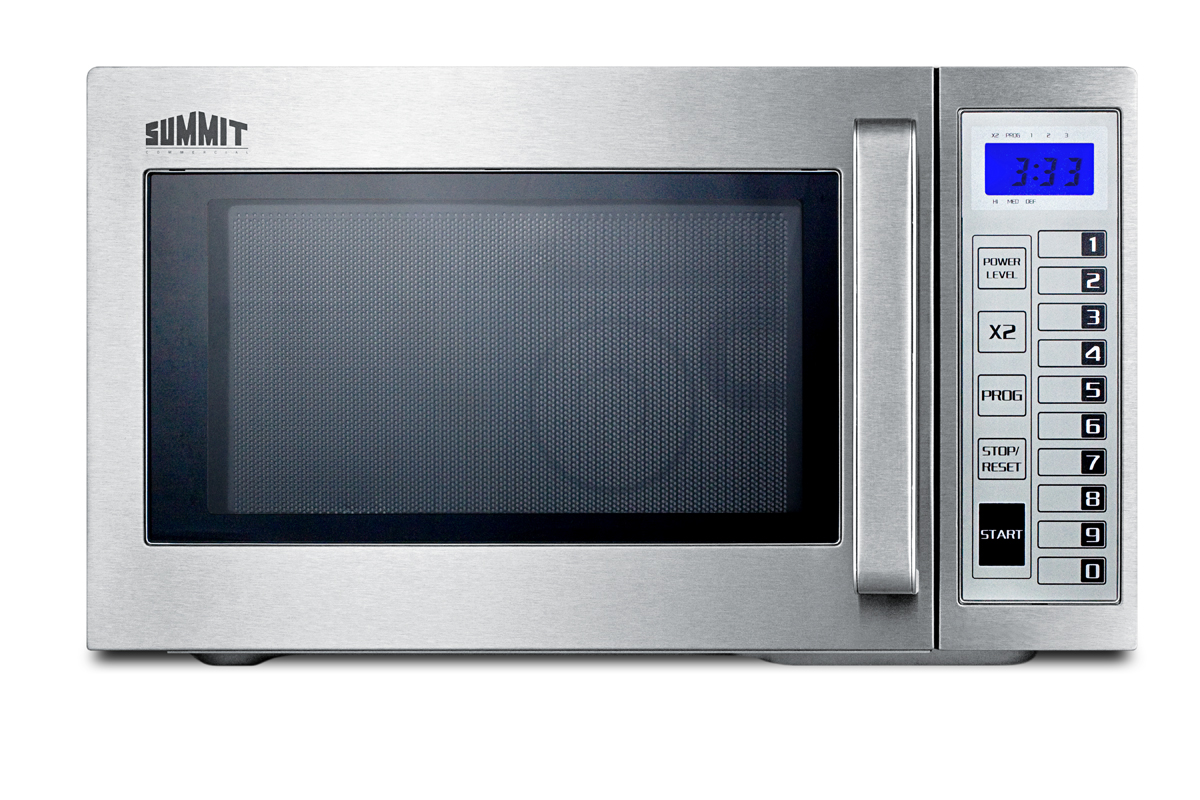 1000W microwave with stainless steel exterior and interior
